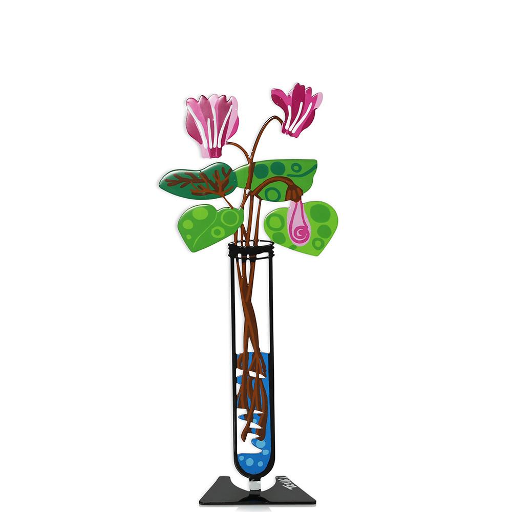 1000x1000 Metal Cyclamen Flower Tube Pink,home Office Hand Painted Decor