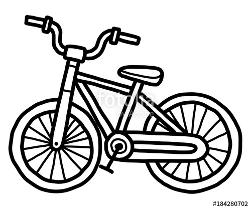 500x417 Small Bicycle Cartoon Vector And Illustration, Black And White