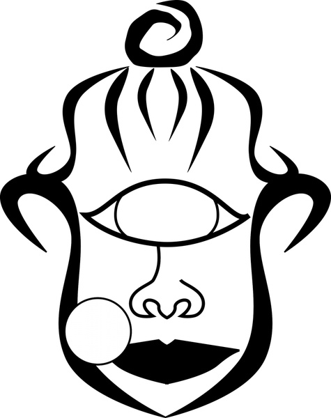 475x600 abstract cyclops drawing illustration in black and white vector