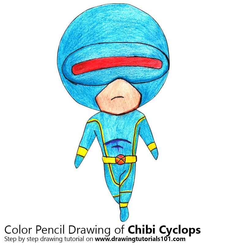 800x800 chibi cyclops colored pencils