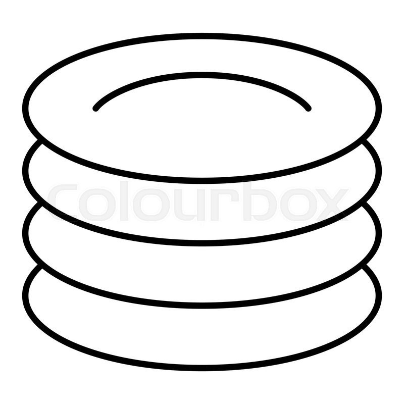 800x800 Plates Thin Line Icon Dishes Vector Stock Vector Colourbox