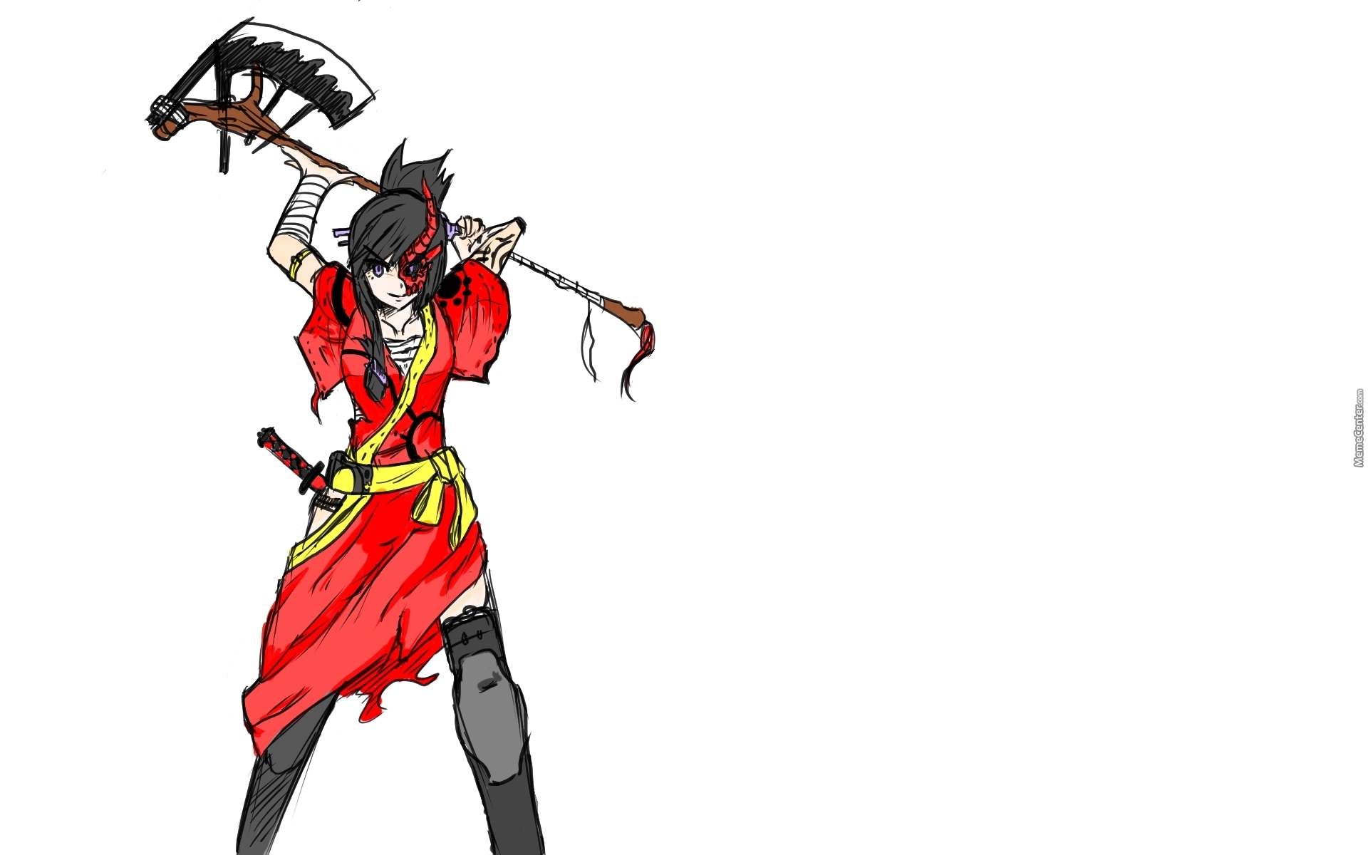 1920x1200 Drawing Dampd Chara For Friend Kanata The Half Oni