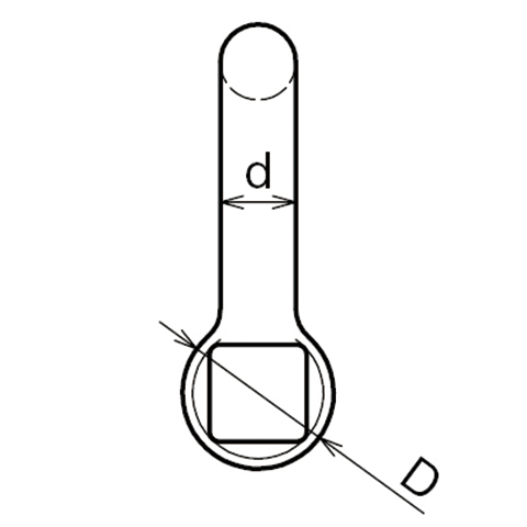 480x480 D Shackle With Square Head Pin