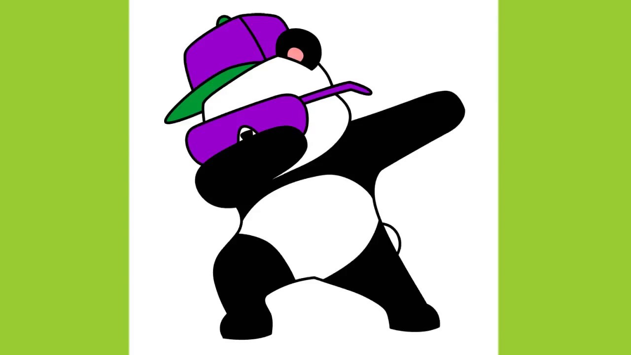 1280x720 how to draw dabbing panda with snapback