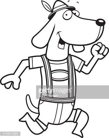 370x465 Cartoon Dachshund Running Premium Clipart