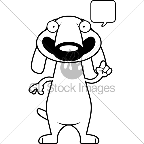 500x500 Cartoon Dachshund Talking Gl Stock Images