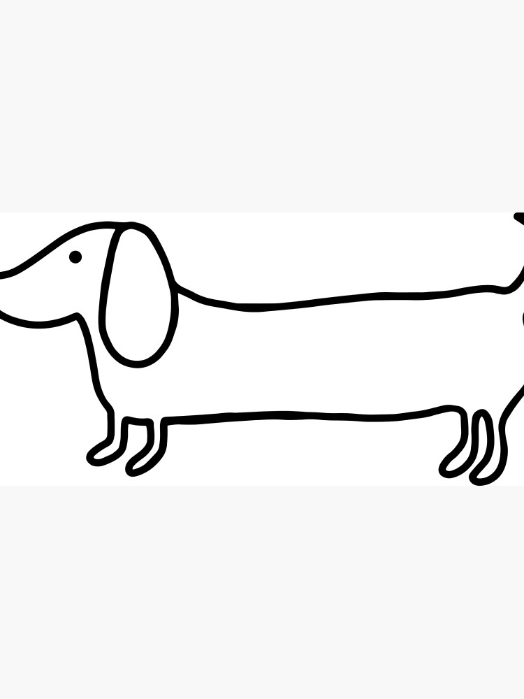750x1000 Simple Dachshund Black Drawing Photographic Print