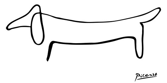 550x275 Pablo Picasso, Dachshund Dog, Lump Artwork, Animals Line Sketch