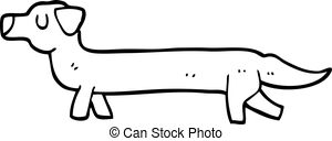 300x128 Line Drawing Cartoon Dachshund