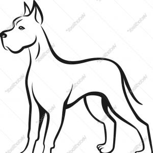 300x300 Photostock Vector Continuous Line Drawing Dog Dachshund Running