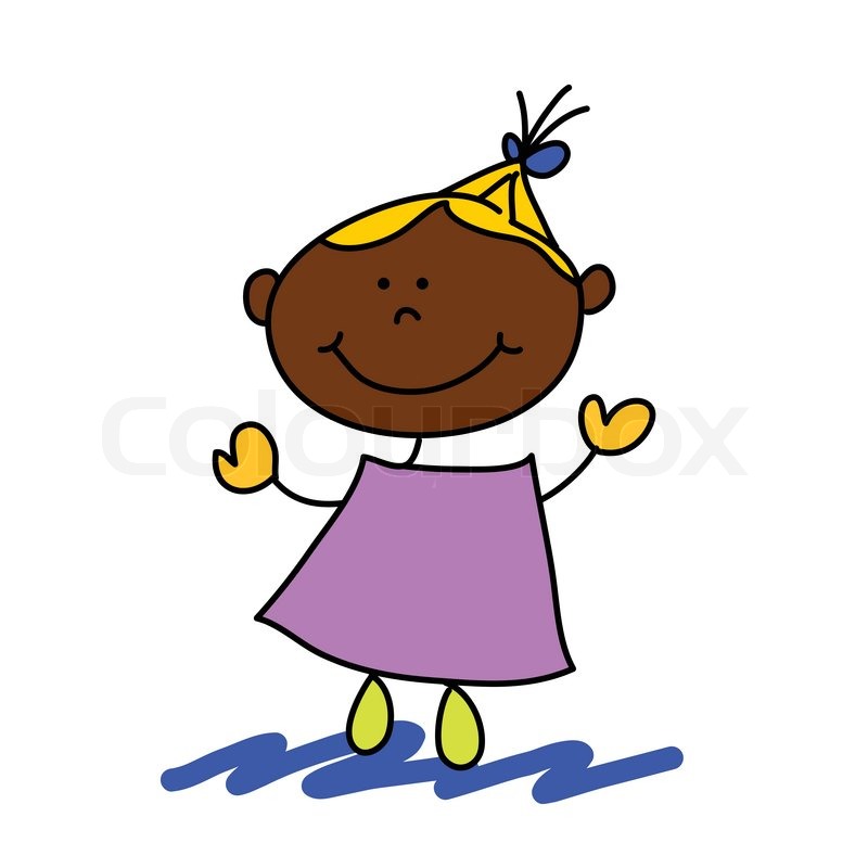 800x800 Happy Kid With Dad Hand Drawing Stock Vector Colourbox