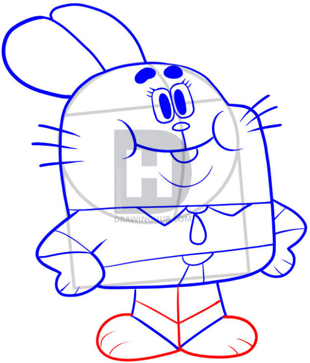 615x720 how to draw dad,gumball's dad, step