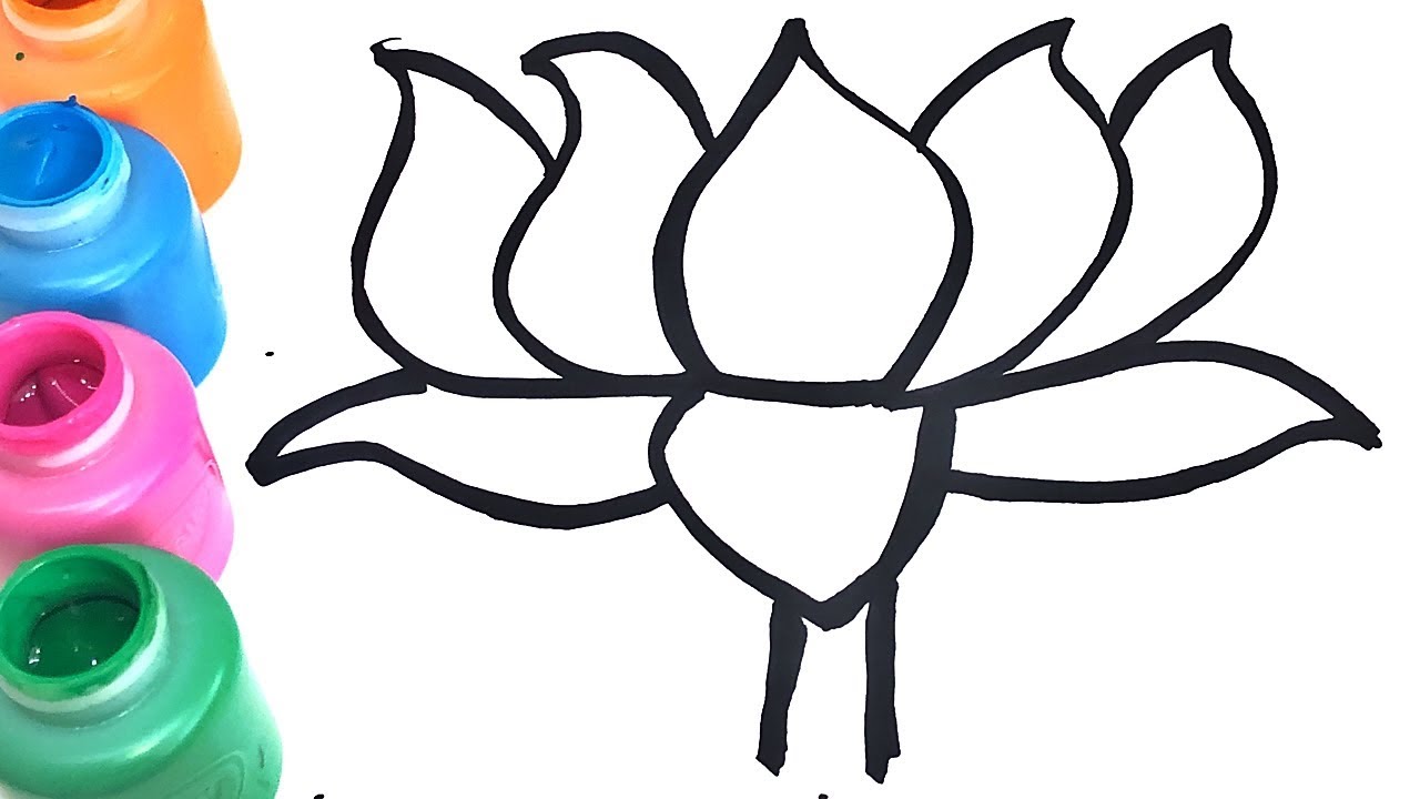 1280x720 Daffodil Flower Glitter Coloring And Drawing For Kids Toddlers