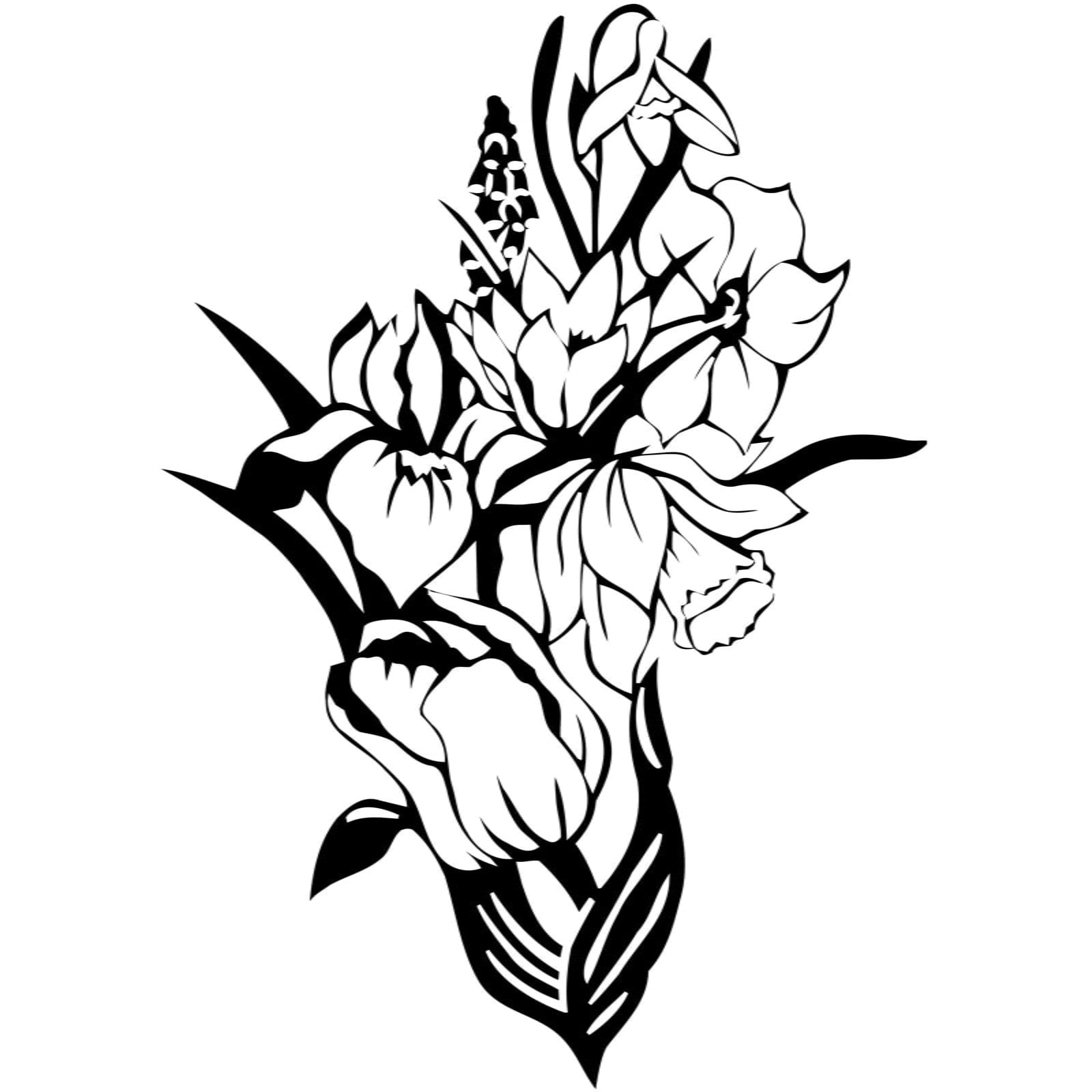 1600x1600 Bunch Of Daffodil Flowers Wall Sticker Decal