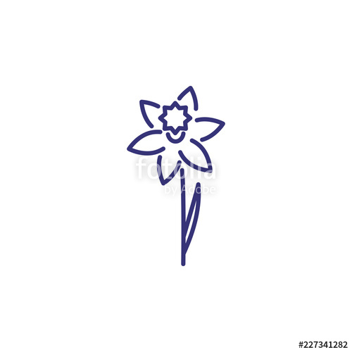 500x500 daffodil line icon flower, spring, botany flower concept vector