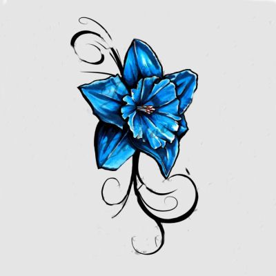 400x400 blue daffodil tattoo ideas daffodil tattoo, flower tattoos