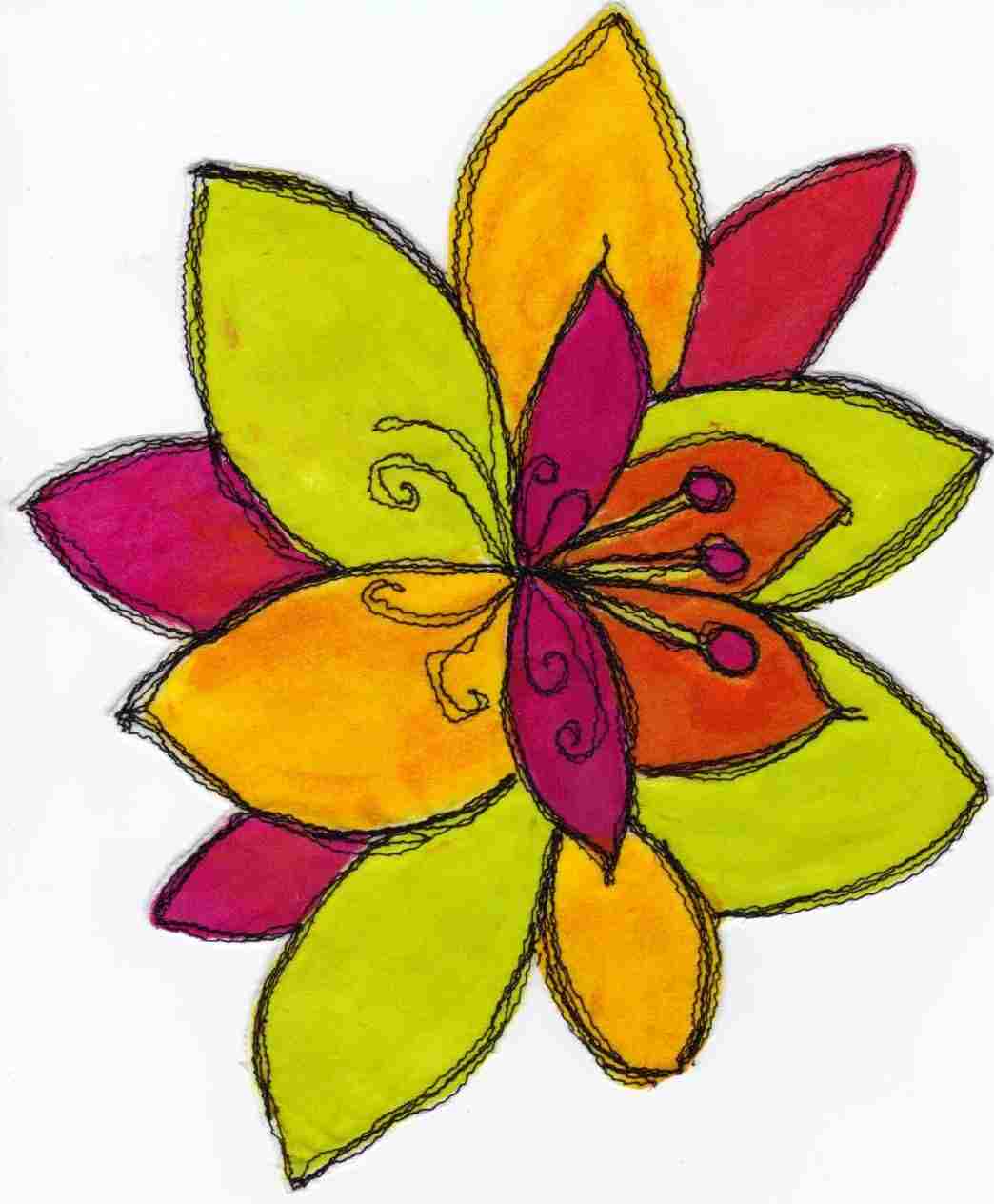 1044x1264 Colorful Flowers Drawings To Draw A Hibiscus Flower