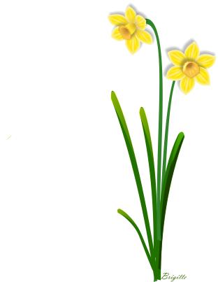 312x403 Daffodil Cartoon Group With Items