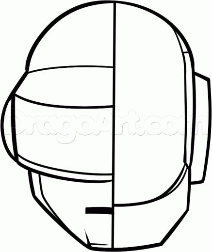 437x520 Learn How To Draw Daft Punk Helmets, Music, Pop Culture, Free Step