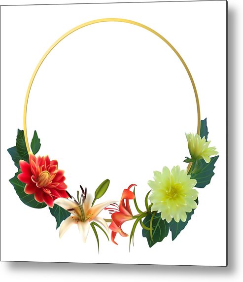 493x572 Flowers Dahlia Lily Floral Background Border Gold Ring Round