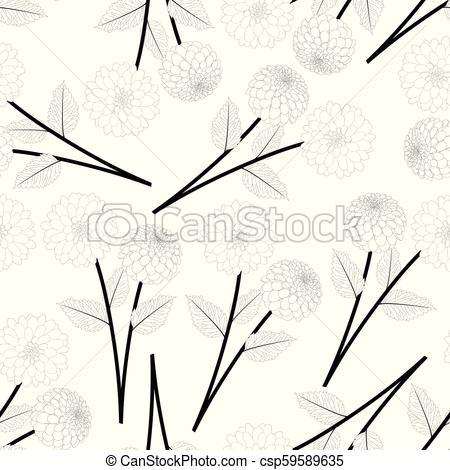 450x470 Dahlia Flower Outline Background Mexico's National Flower Vector