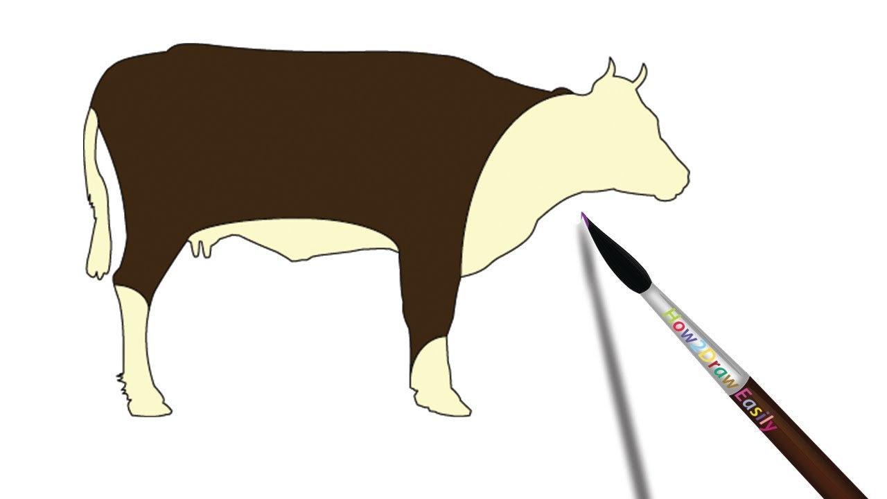 1280x720 How To Draw A Cow Cattle Step