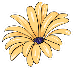 250x236 Yellow Daisy Drawing Sticker