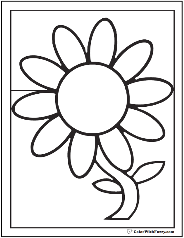 590x762 Daisy Coloring Pages Flower Outline
