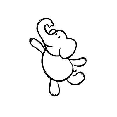 400x400 Dancing Elephant Art Print