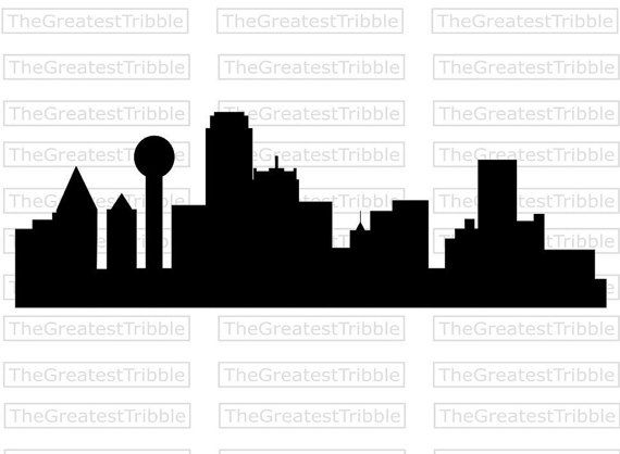 570x418 Dallas City Skyline Silhouette Vector
