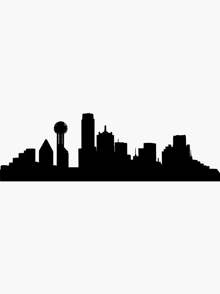 750x1000 Dallas Skyline Sticker