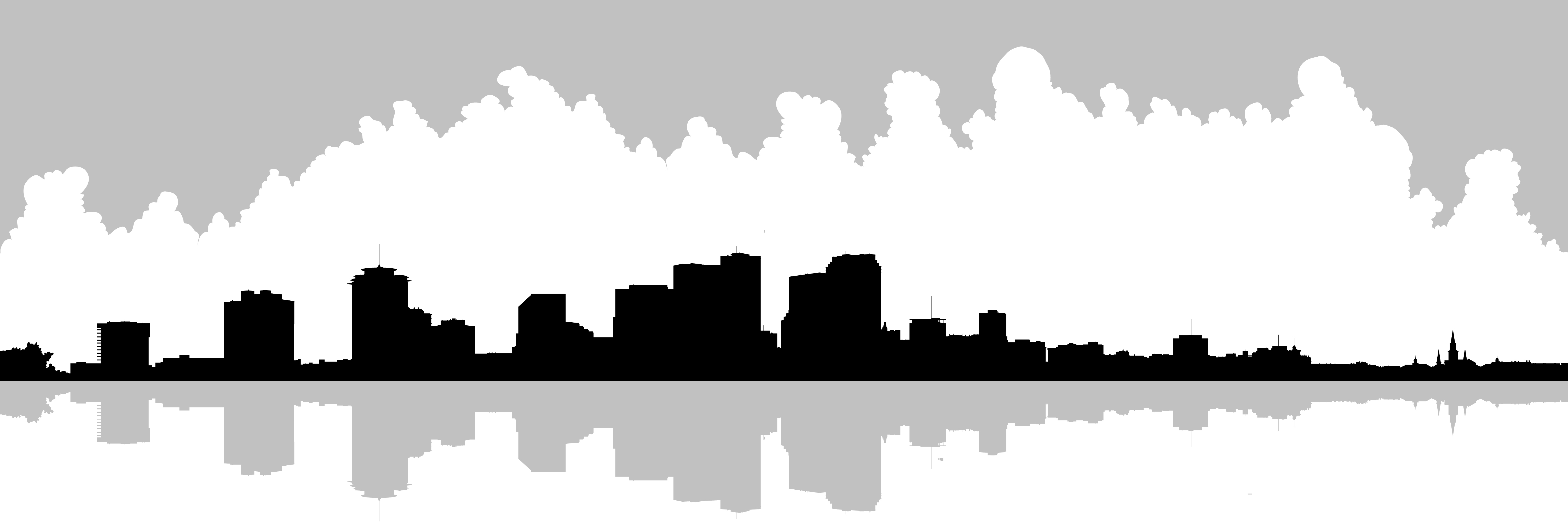 6000x2000 Skyline Clipart Graphic