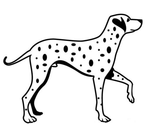 500x420 Dalmatian Dog Car Decal Sticker, Gold, Inch, Die