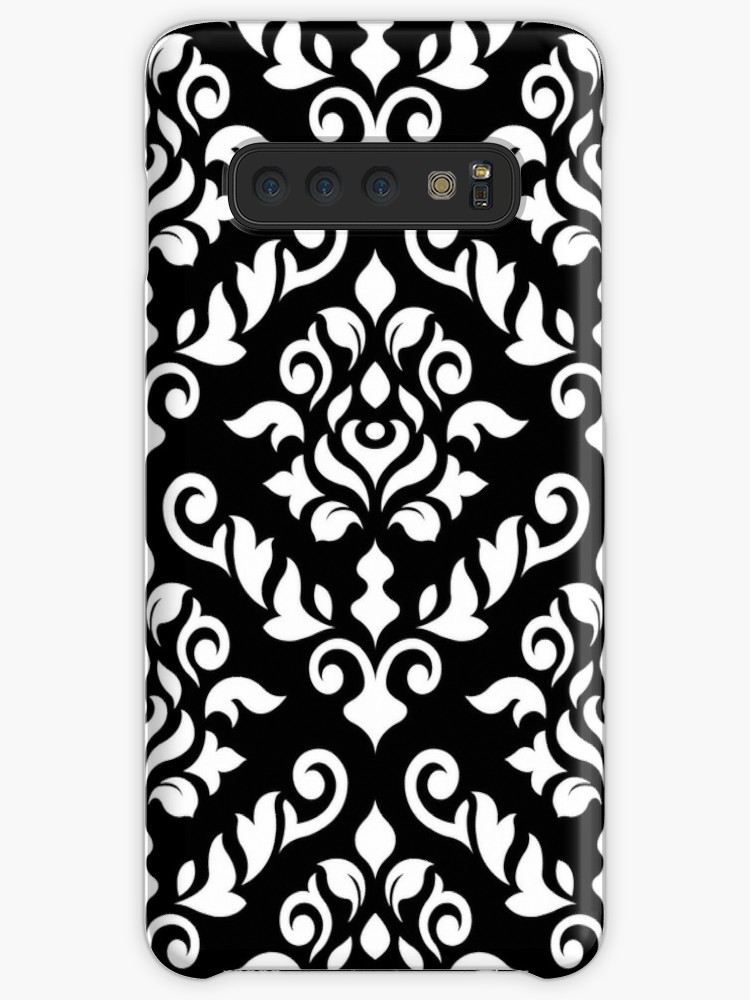 750x1000 damask baroque pattern white on black cases skins for samsung