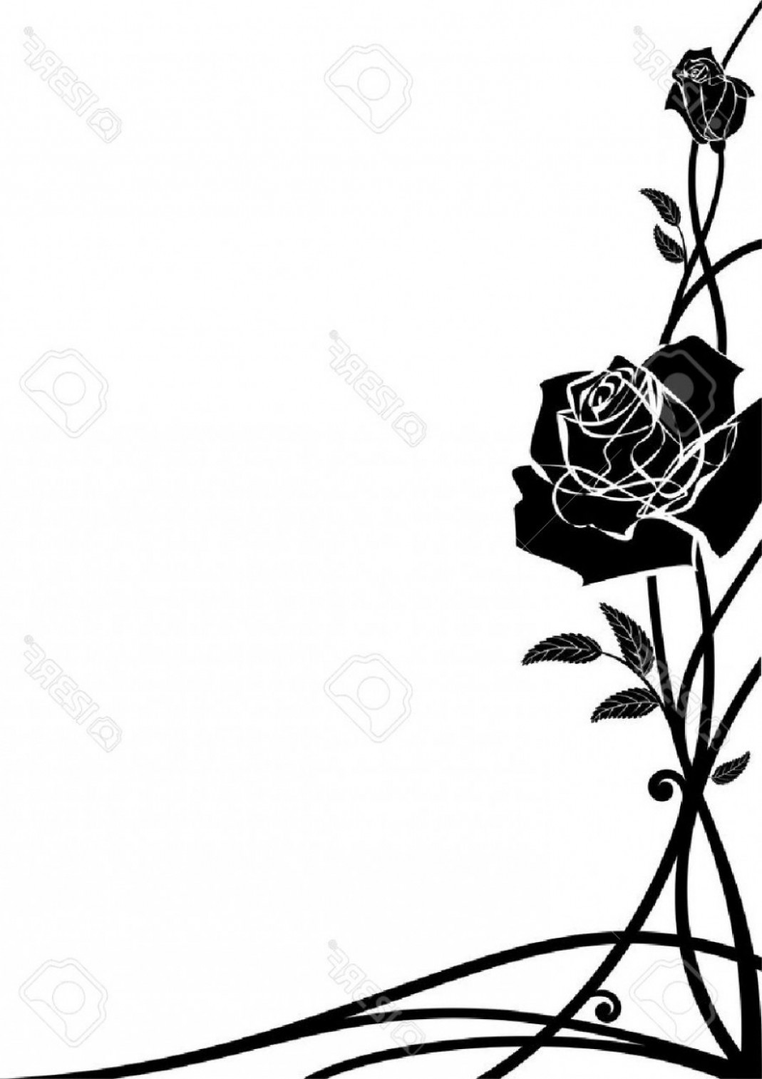 1069x1513 Damask Corner Border Vector Black Sohadacouri