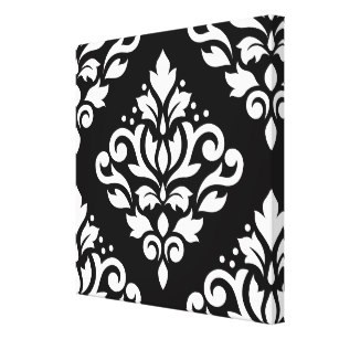 307x307 Black And White Damask Canvas Art Prints Zazzle