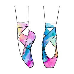 250x250 Watercolor Ballet Dance Shoes Sticker