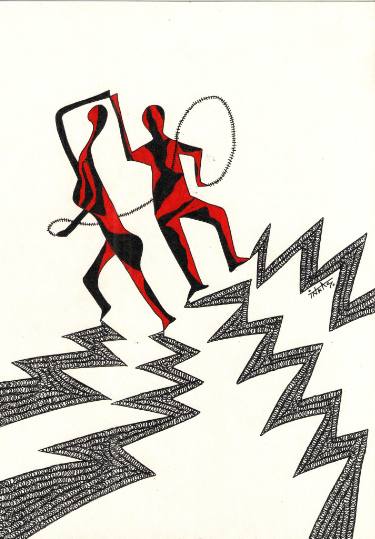 375x539 Dancing Couple Drawing