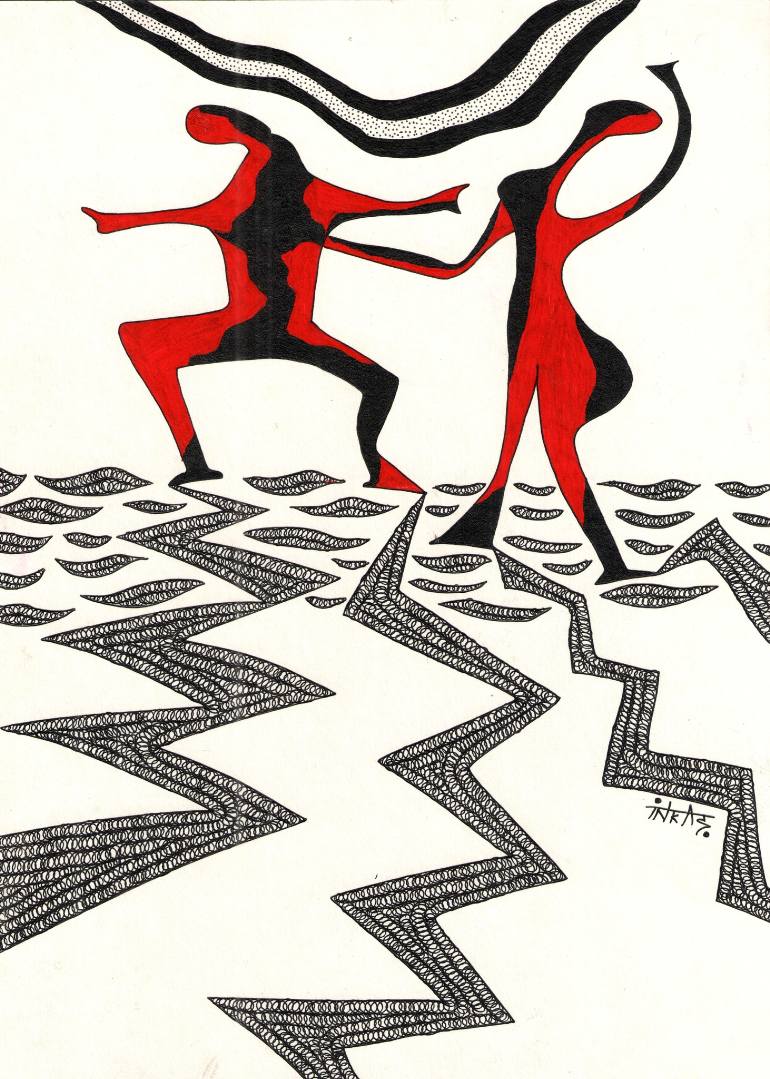 770x1079 Dancing Couple Drawing