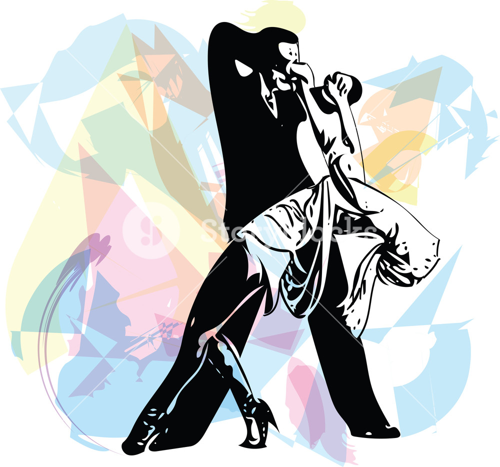 1000x934 Abstract Drawing Of Latino Dancing Couple Vector Illustration