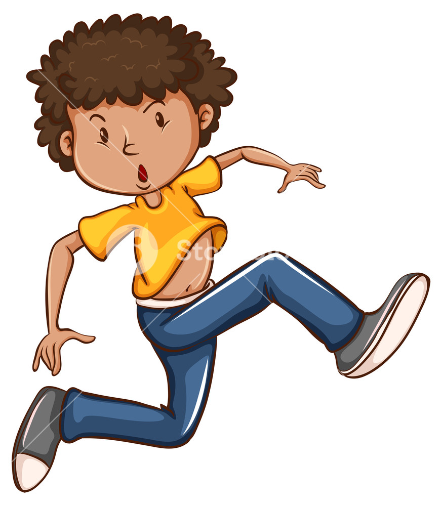 873x1000 Illustration Of A Simple Coloured Drawing Of A Boy Dancing