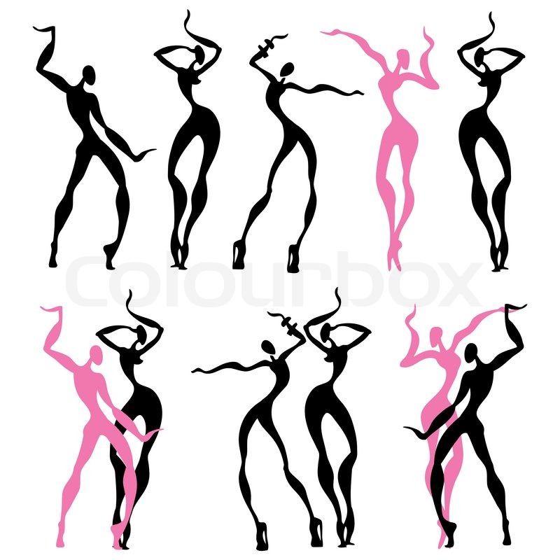 800x800 Abstract Dancing Figures Stock Vector Colourbox