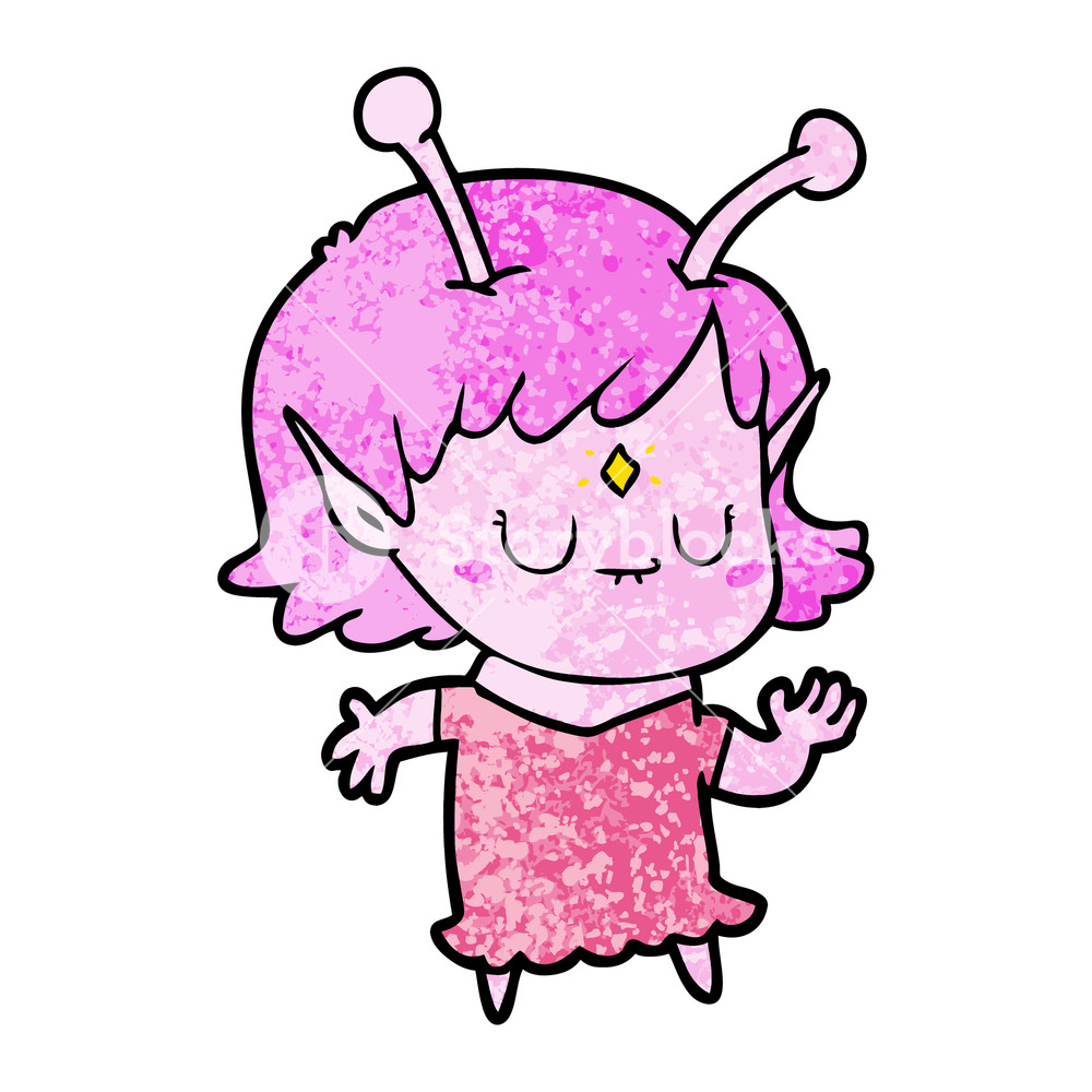 1000x1000 Cartoon Alien Girl Dancing Royalty Free Stock Image