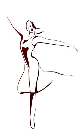 288x450 Stylized Illustration Of Dancing Girl Royalty Free Vector Graphics