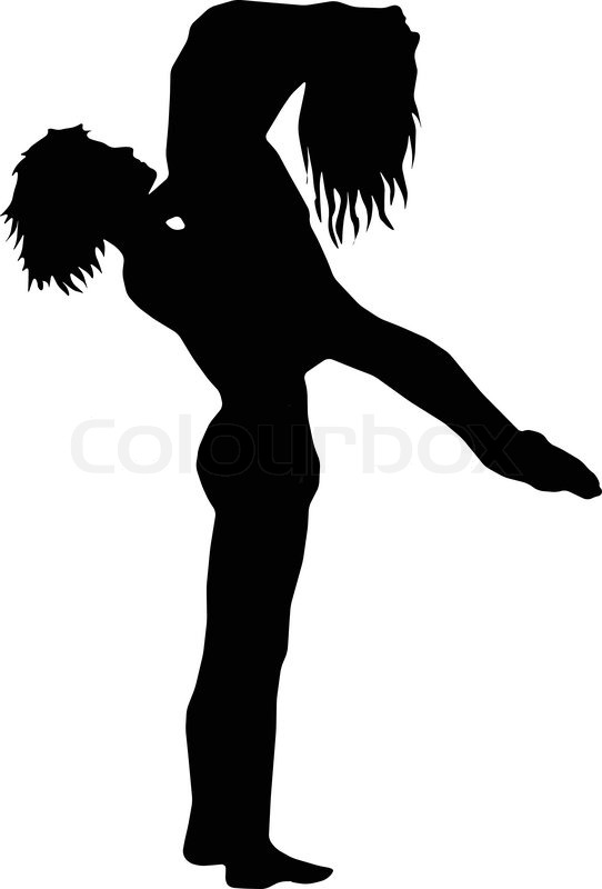 542x800 Ballet Dance Girl And Boy Silhouettes Stock Vector Colourbox