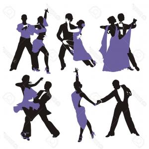 300x300 Stock Illustration Ballroom Dance Couple Background Stylized