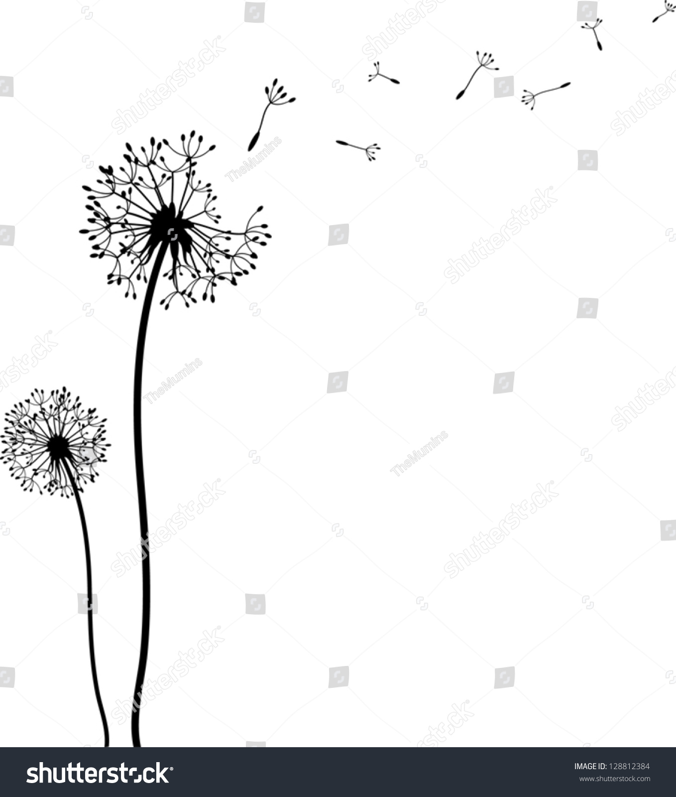 1358x1600 Dandelion Silhouette Clipart