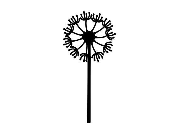 570x428 Dandelion Dandelion Flower Flower Silhouette Cut Etsy