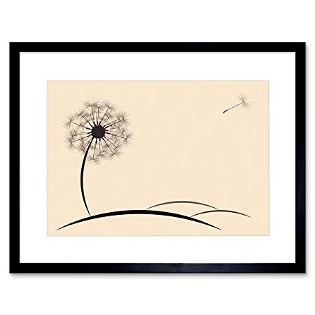 450x450 Painting Drawing Dandelion Seed Floating Wish Black Framed Art