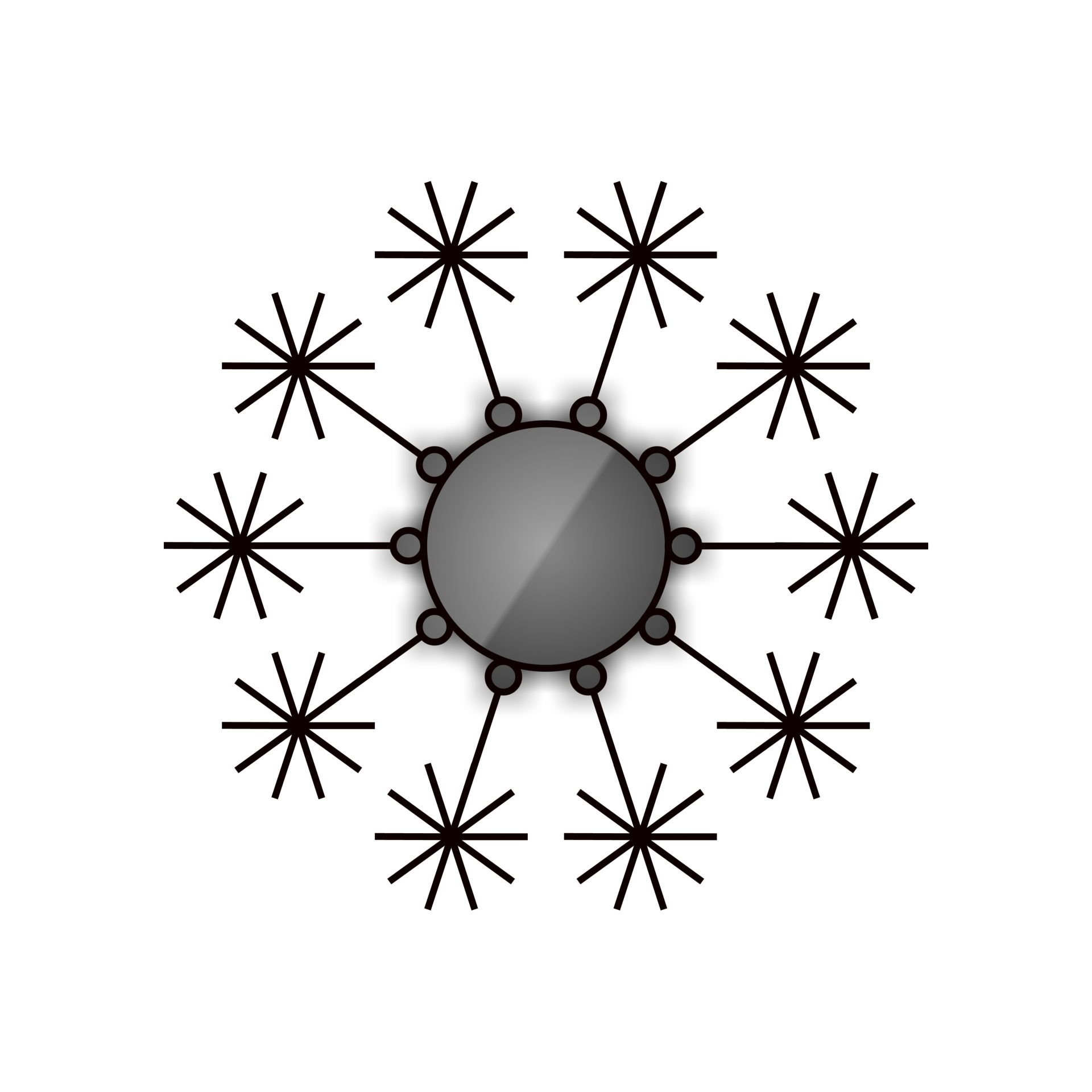 1920x1920 Dandelion, Black, Plant, Drawing, Symmetric
